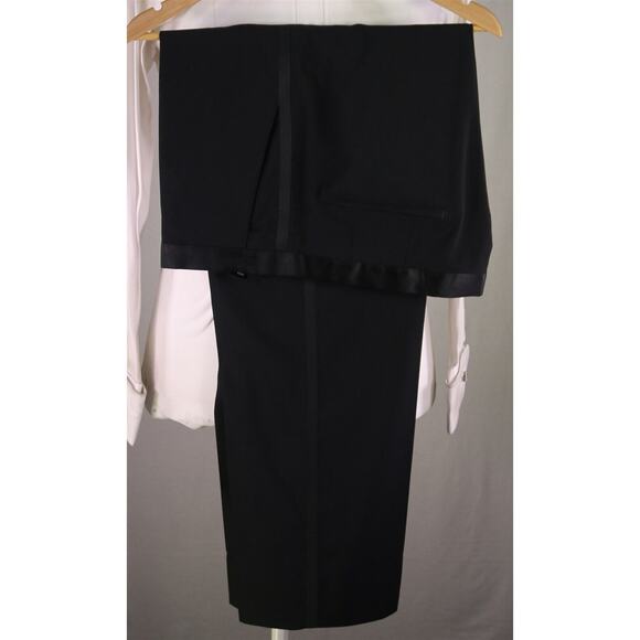 Hugo Boss The Stars/Glamour Black 2-Btn Notch Lapel Wool Tuxedo Formal Suit 46L - Picture 10 of 10